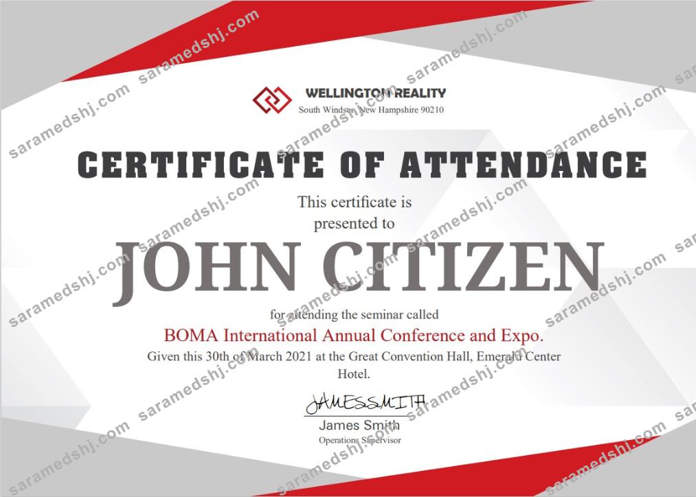 USA Employee Attendance Cert